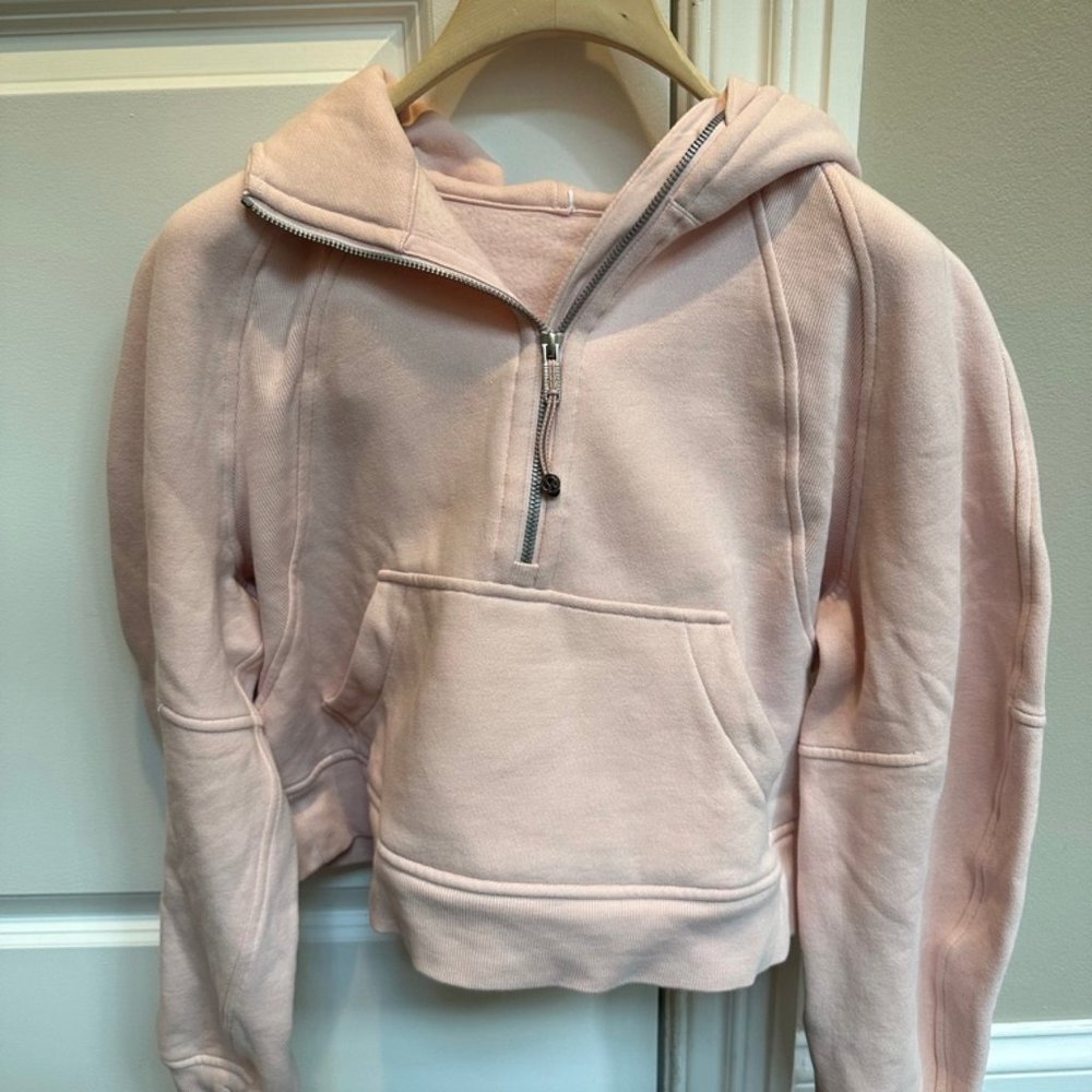 Lululemon Pink Pastel Scuba Oversized Half Zip Hoodie